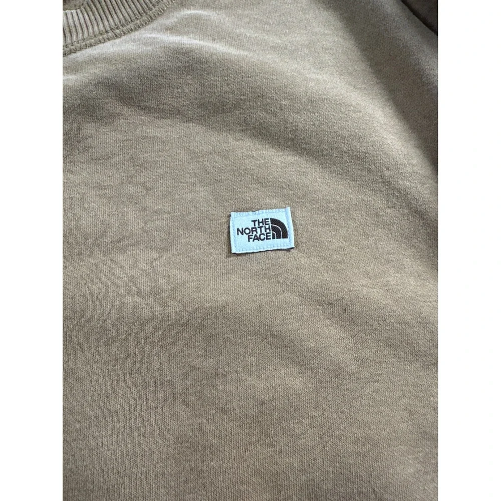 The North Face Mens XXL Tan Brown Heritage Patch Crewneck Fleece Sweatshirt